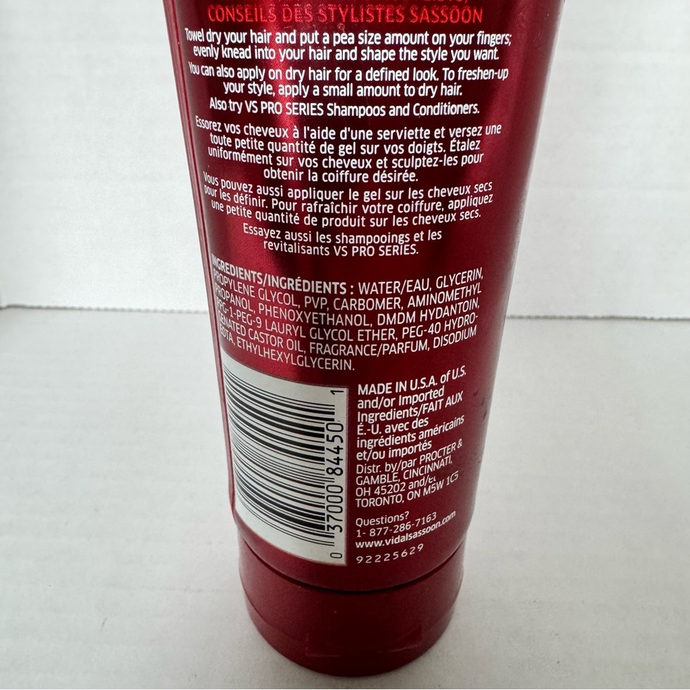 Vidal Sassoon Pro Series Mega Firm Hold Gel 5 Nearly Full 8.71 oz Max 24 Hour - Picture 7 of 9
